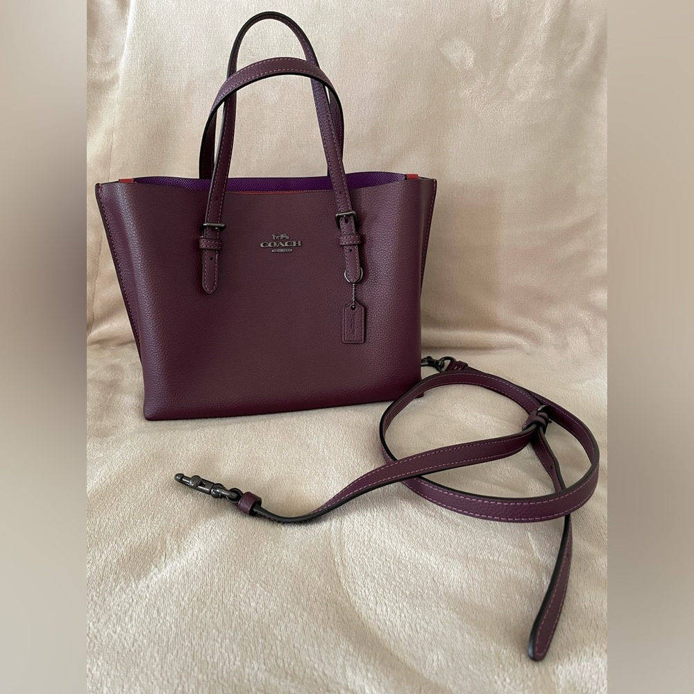 Coach mollie 25 plum purple tote